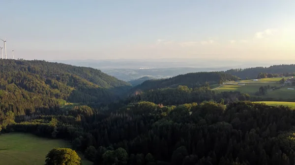 Панорама Заході Сонця Від Гір Чорного Лісу Поблизу Герсбаха Над — стокове фото
