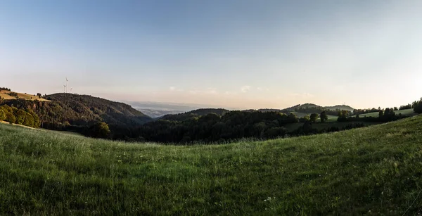 Panorama Při Západu Slunce Hor Černého Lesa Gersbachu Nad Wehratalem — Stock fotografie