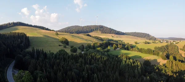 Panorama Bei Sonnenuntergang Von Den Bergen Des Schwarzwaldes Bei Gersbach — Stockfoto