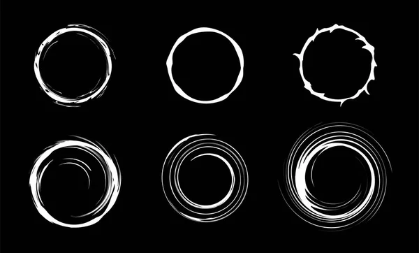 공간이 블랙홀 세트. 추상적인 원형을 소용돌이 친다. 격리 된 벡터 일러스트 레이 션. — 스톡 벡터