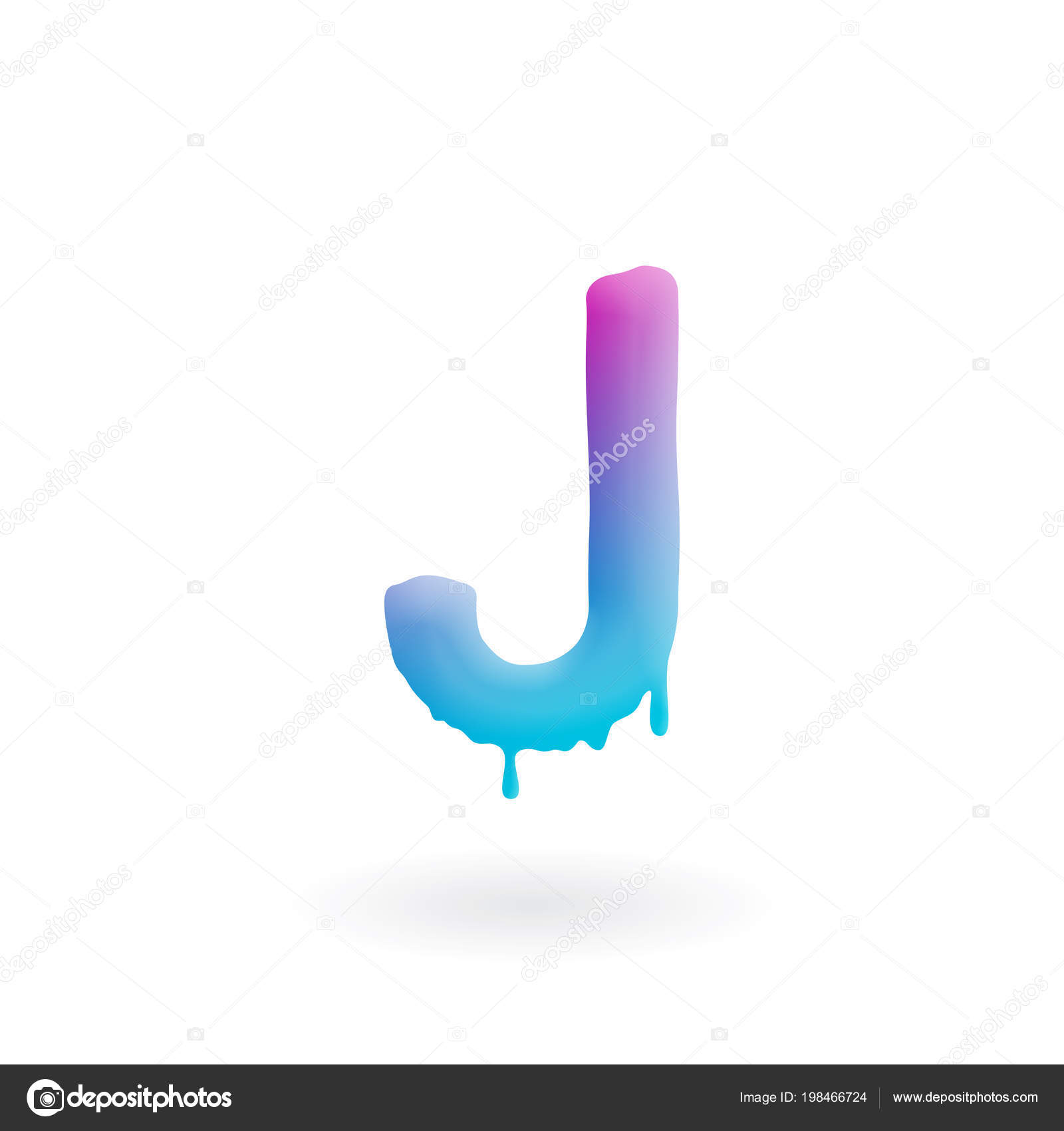 Logotipo De La Letra J Carácter Color De La Pintura Con