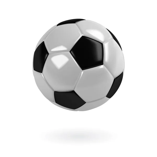 Realistic Black White Soccer Ball Isolated Vector — Stock Vector