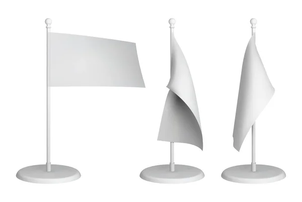 Modèle de drapeau de bureau blanc. Modèle vectoriel vide . — Image vectorielle