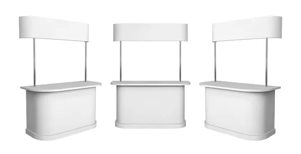 Promosyon sayacı mockup. İzole vektör perakende ticaret stand.