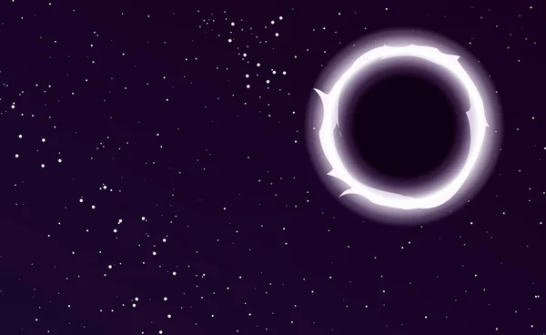 Estrellas en el espacio. Fondo cielo estrellado. Ilustración vectorial del agujero negro . — Vector de stock