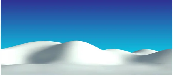 Paisaje realista colinas de nieve. Ilustración de deriva de nieve vectorial. Fondo de invierno . — Vector de stock