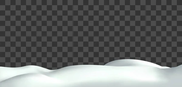 Realistische Schneehügellandschaft. Vektor Schneeverwehungen Illustration. Winterlicher Hintergrund. — Stockvektor