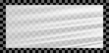 Gerçekçi gergin beyaz plastik warp. Polietilen arka plan. Vektör şeffaf selofan.