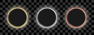 Altın, gümüş ve bronz yüzük Ödülü. Vektör çerçeve.