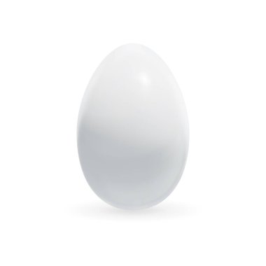 Gerçekçi tavuk soyulmuş beyaz yumurta haşlanmış. Vektör mockup izole. Paskalya kavramı.