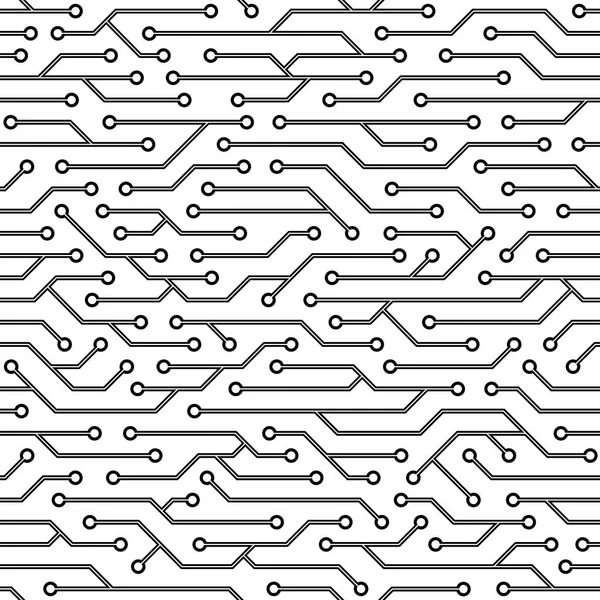 シームレスな回路基板パターン。ベクトルマイクロチップの背景. — ストックベクタ