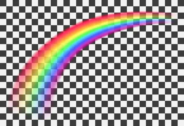 Realistische transparente bunte Regenbogen in Perspektive. Vektorillustration. — Stockvektor
