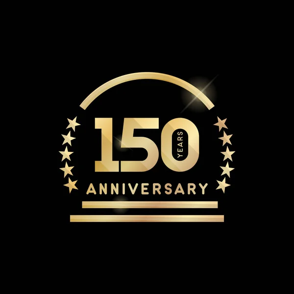 150e anniversaire emblème d'or. Icône vectorielle . — Image vectorielle