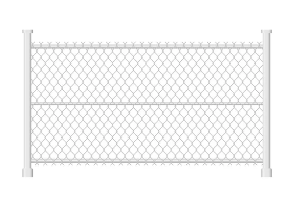 Realistic chain link fence. Metal wire fence isolated vector illustration. — Stock Vector