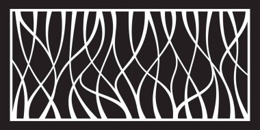 Dekoratif panel için lazer kesim şablonu. Soyut desen. Vektör çizimi.
