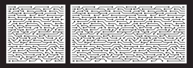 Dekoratif panel için lazer kesim şablonu. Soyut devre deseni. Vektör çizimi.