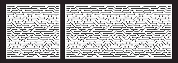 Laser cutting template for decorative panel. Abstract circuit pattern. Vector illustration. — Stock Vector