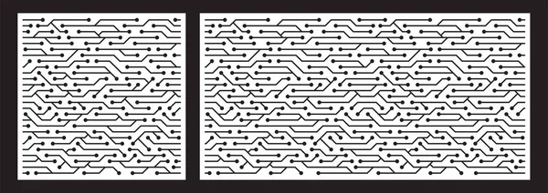 Dekoratif panel için lazer kesim şablonu. Soyut devre deseni. Vektör çizimi.