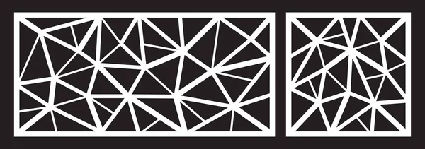 Dekoratif panel için lazer kesim şablonu. Soyut üçgen deseni. Vektör çizimi.