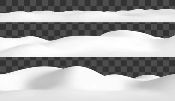 Realistische sneeuw heuvels landschap. Sneeuwjacht vectorillustratie. Winter achtergrond. — Stockvector