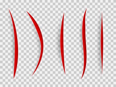 Pençe tırnak izleri hazır. Vektör kazıma izi.