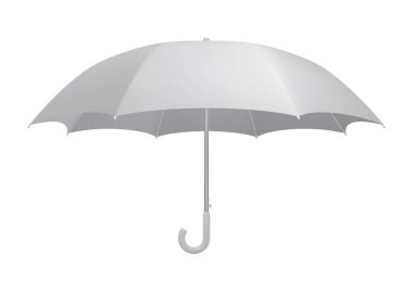 Beyaz şemsiye kalıbı. Yan görünüm gerçekçi vektör modellemesi.