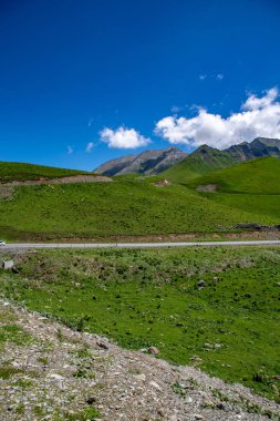 Gürcistan'daki yaz. Kafkas Dağları.
