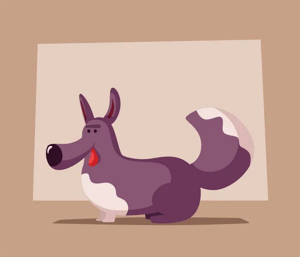 Lindo perro divertido. Ilustración vectorial de dibujos animados. Personaje mascota — Archivo Imágenes Vectoriales