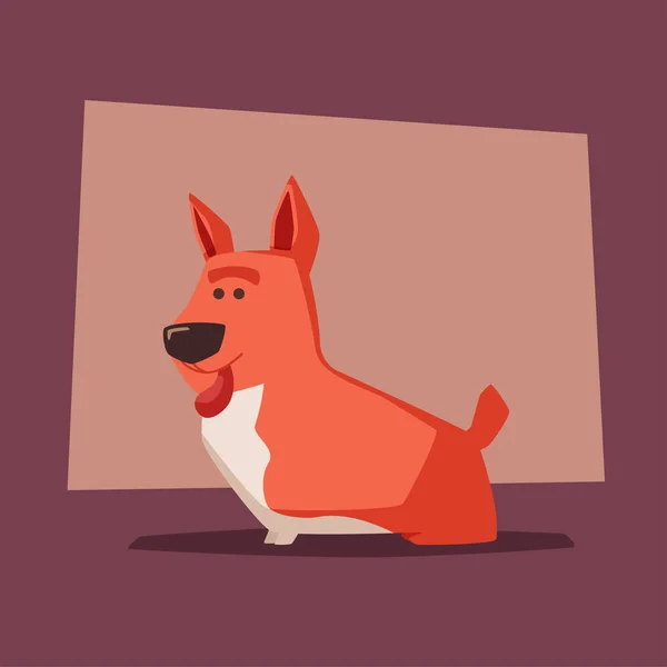 Lindo perro divertido. Ilustración vectorial de dibujos animados. Personaje mascota — Archivo Imágenes Vectoriales