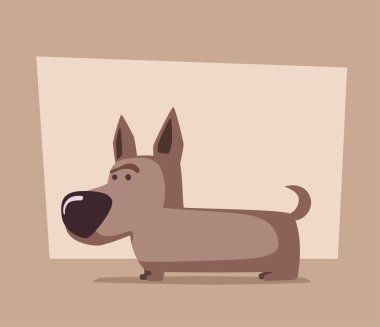 Cute funny dog. Cartoon vector illustration. Pet character clipart