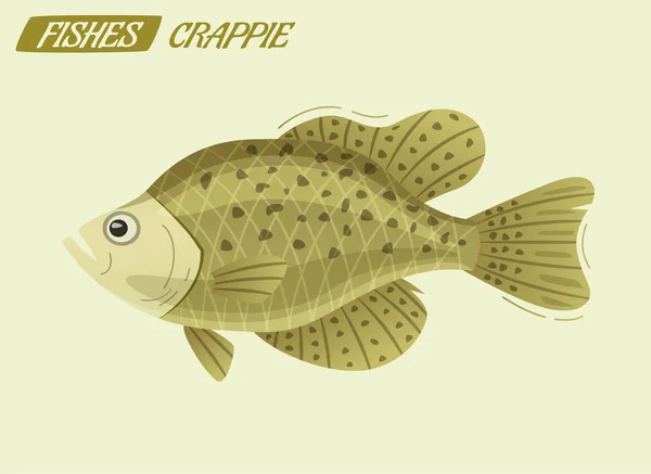 Carácter de pez. Dibujos animados vector ilustración — Archivo Imágenes Vectoriales