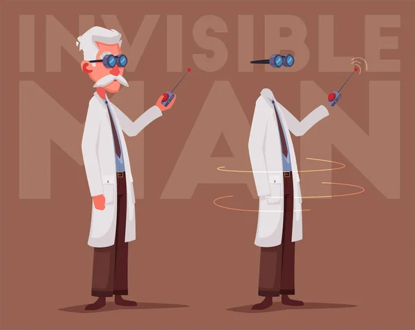 Científico loco. Hombre invisible — Archivo Imágenes Vectoriales