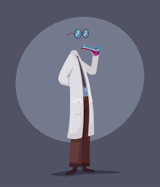 Gekke wetenschapper drankje potion. Grappig karakter. Cartoon vectorillustratie — Stockvector