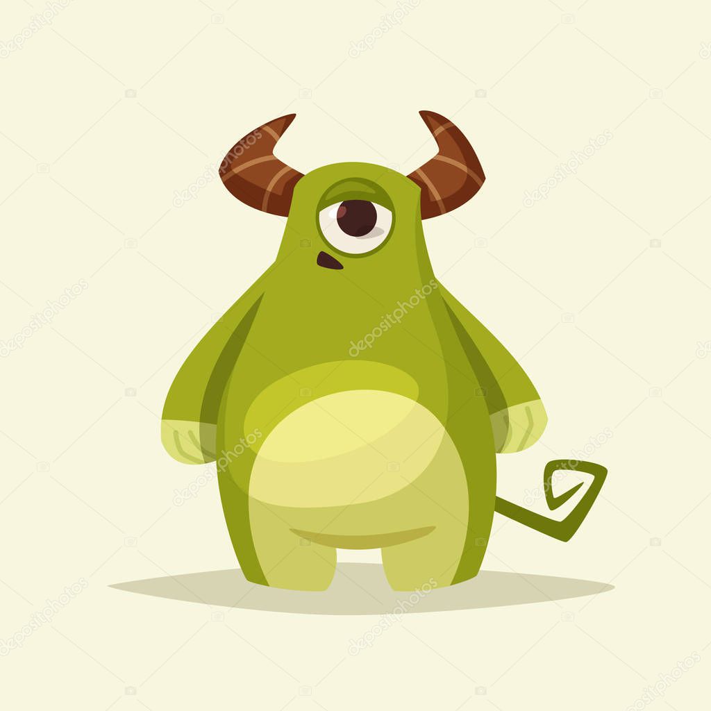 Funny cute monster character. Cartoon vector illustration. Design for print and web. Halloween person. Party decoration.