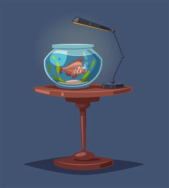 Aquarium met helder water. Cartoon vectorillustratie — Stockvector