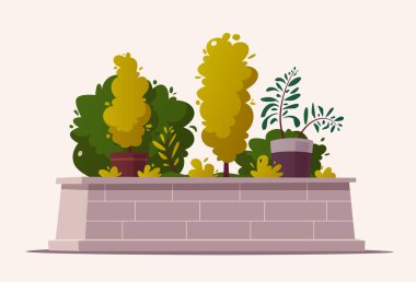 Güzel çiçekler. Çizgi film vektör çizim