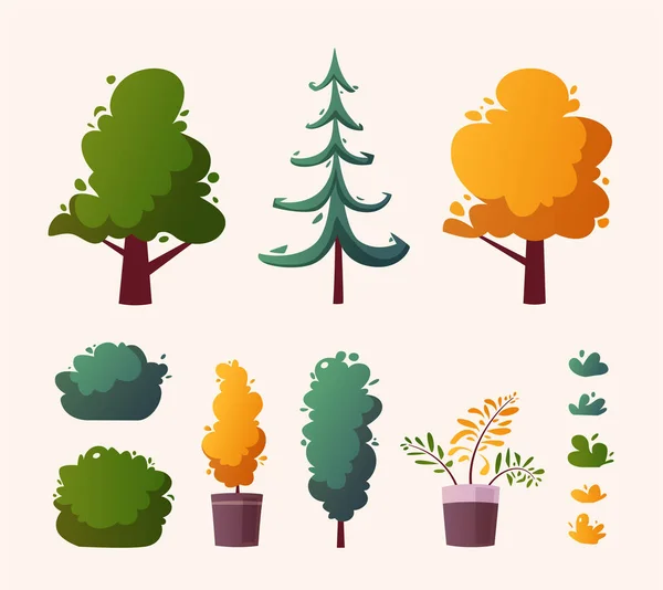 Hermosas plantas. Dibujos animados vector ilustración — Vector de stock