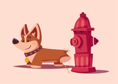 Köpek karakteri. En iyi dost. Çizgi film vektör çizim
