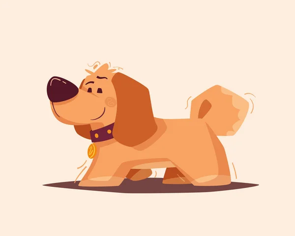 Personagem de cão. A melhor amiga. Desenhos animados ilustração vetorial — Vetor de Stock