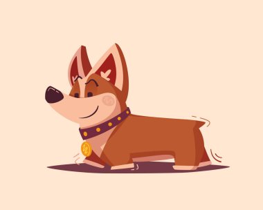 Köpek karakteri. En iyi dost. Çizgi film vektör çizim