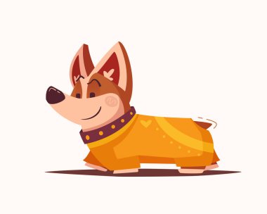 Köpek karakteri. En iyi dost. Çizgi film vektör çizim