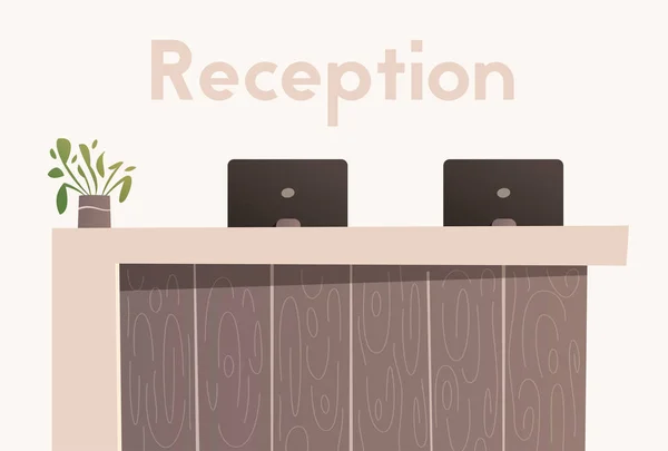 Reception. Illustrazione vettoriale del fumetto. Interior design . — Vettoriale Stock