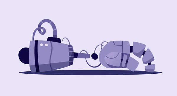 Το χέρι του ρομπότ. Τα σάιμποργκ χωρίζουν το σώμα τους. Εικονογραφία διάνυσμα κινουμένων σχεδίων — Διανυσματικό Αρχείο