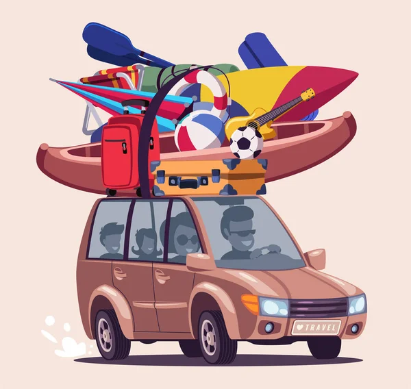 Viagem de férias de verão ilustração vetorial plana —  Vetores de Stock