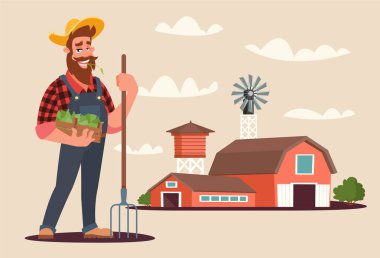 Agronomist iş düz vektör illüstrasyon