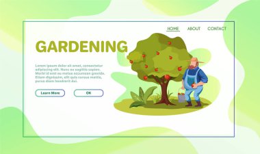 Çiftçilik düz vektör çizimleri ayarlandı