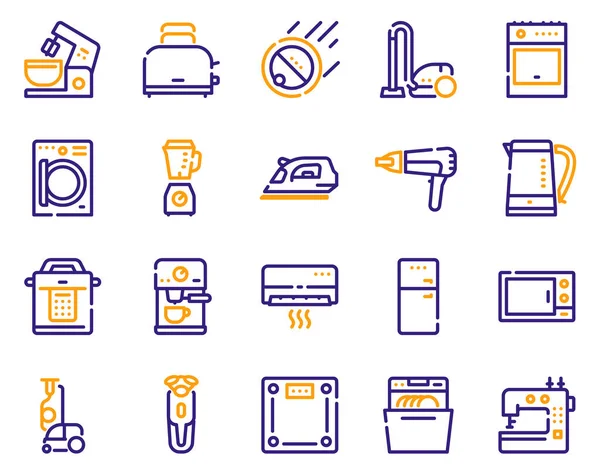 Conjunto de iconos lineales de electrodomésticos — Vector de stock