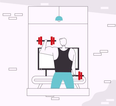 Beden eğitimi sahnesinde vektör karakter çizim uygunluğu