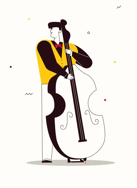 Ilustracja postaci wektorowej zespołu jazzowego wykonującego muzykę — Wektor stockowy