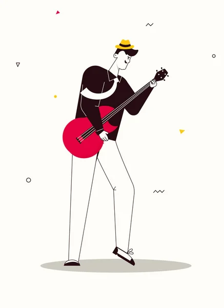 Personagem vetorial ilustração da banda de jazz executar música — Vetor de Stock